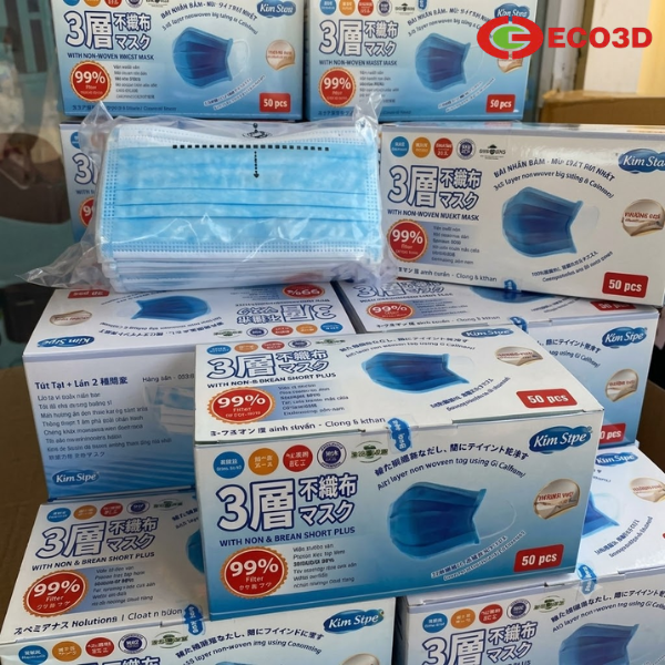 Khẩu trang y tế Kim Sora 3 lớp (Màu xanh)