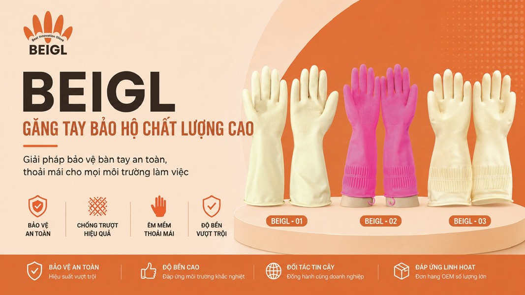 Găng Tay Cao Su Có Móc Treo Kim Cương BEIGL