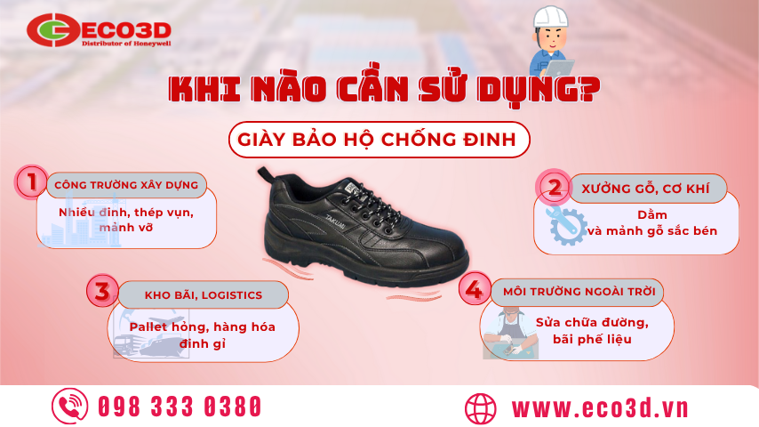 Giày bảo hộ chống đinh – Khi nào cần sử dụng?