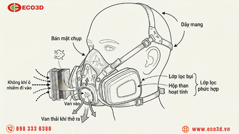 Cấu tạo v&agrave; nguy&ecirc;n l&yacute; hoạt động của mặt nạ chuy&ecirc;n dụng