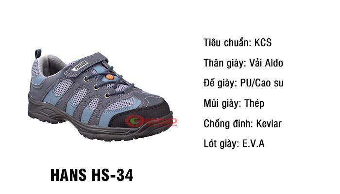 Chi tiết giày bảo hộ thể thao Hans HS-34