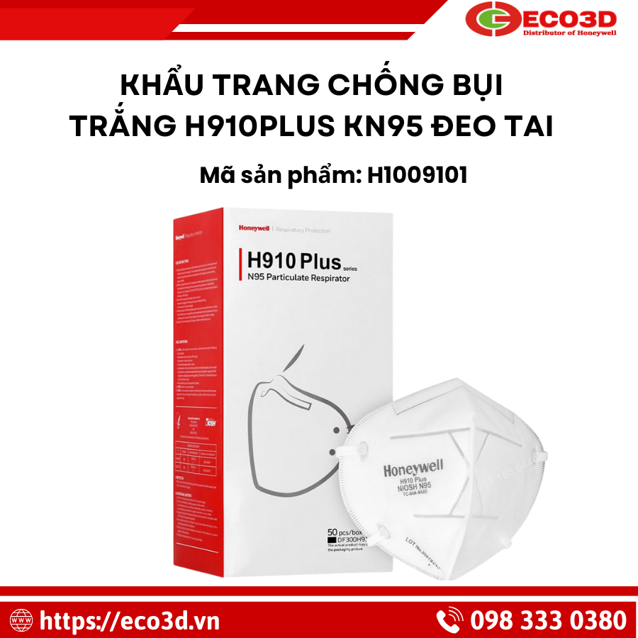 Khẩu trang chống bụi H910 KN95 đeo tai