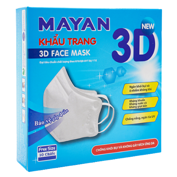Hộp khẩu Trang Mayan 3D Mask (10 cái)