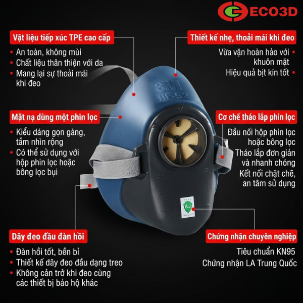 Mặt nạ ph&ograve;ng độc 3M HF-51 (3M HF-52)