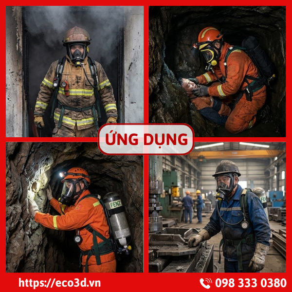 B&igrave;nh thở Fenzy SCBA Aeris Confort Type 2 6.9L / 300 Bar