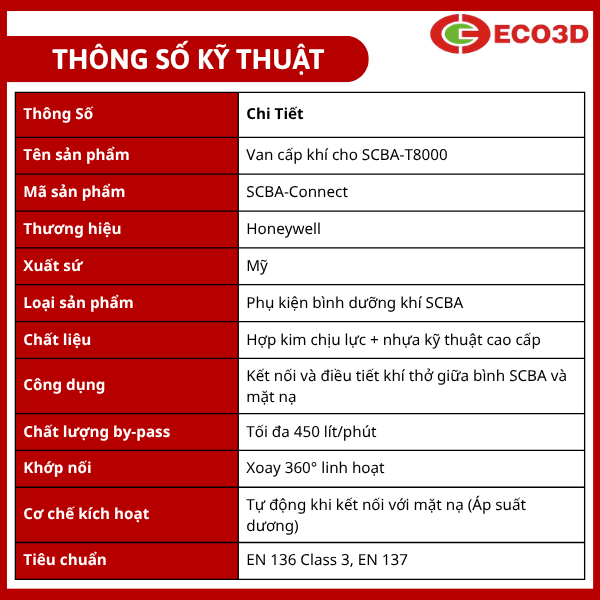 Van cấp kh&iacute; cho SCBA-T8000
