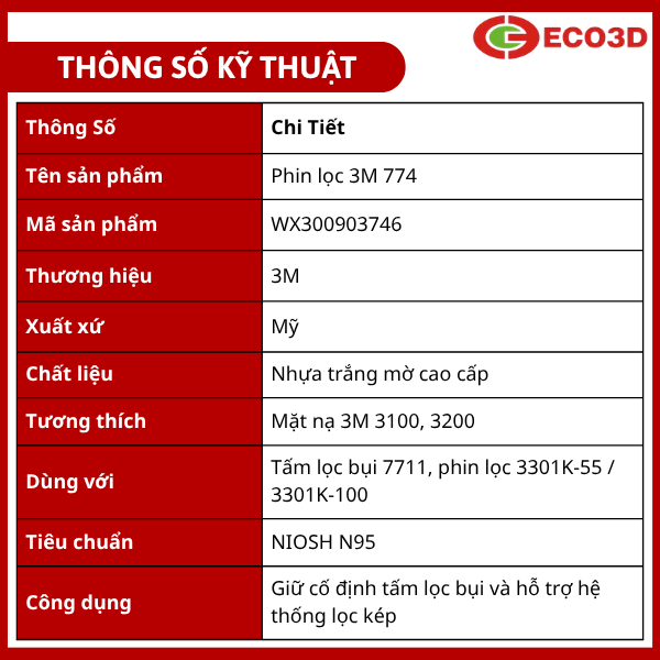 Phin lọc 3M 774