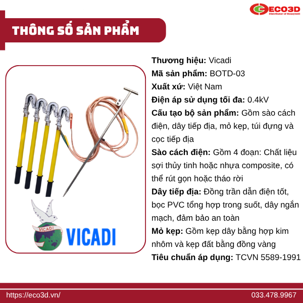 Thông số bộ tiếp địa hạ áp Vicadi 400V