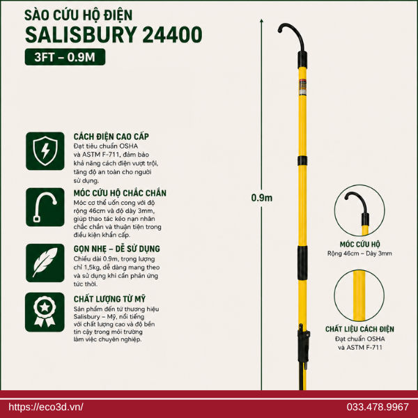 Đặc điểm nổi bật của sào cứu hộ điện Salisbury 24400