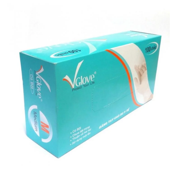 Găng tay y tế latex có bột Vglove 24cm