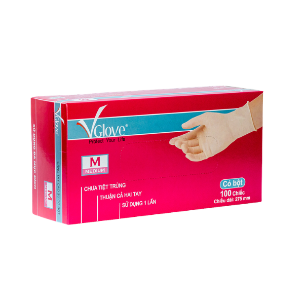 Găng tay y tế Vglove có bột 27.5cm