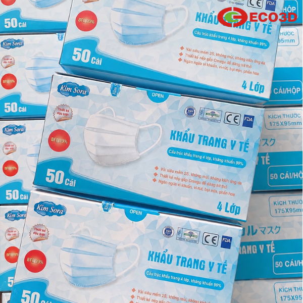 Khẩu trang y tế Kim Sora 4 lớp
