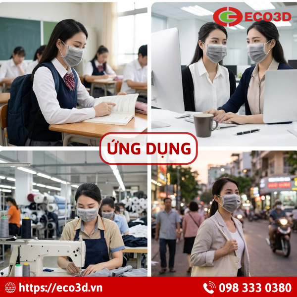 Khẩu trang y tế 4 lớp than hoạt t&iacute;nh Kim Sora (M&agrave;u x&aacute;m)