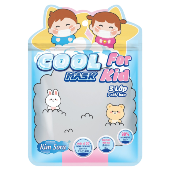 Khẩu trang y tế Kim Sora 5D trẻ em 3 lớp