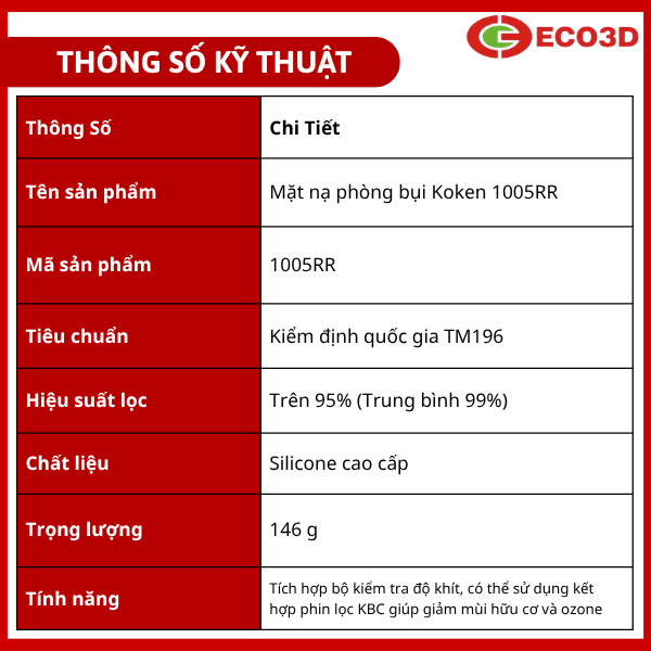 Mặt nạ phòng bụi KoKen 1005RR