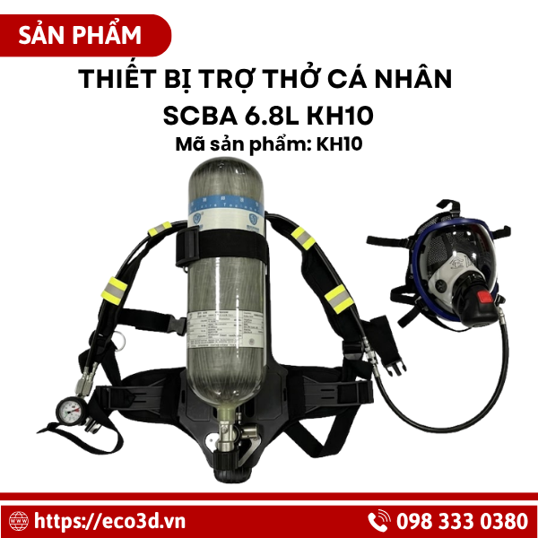 Thiết bị trợ thở c&aacute; nh&acirc;n SCBA 6.8L KH10