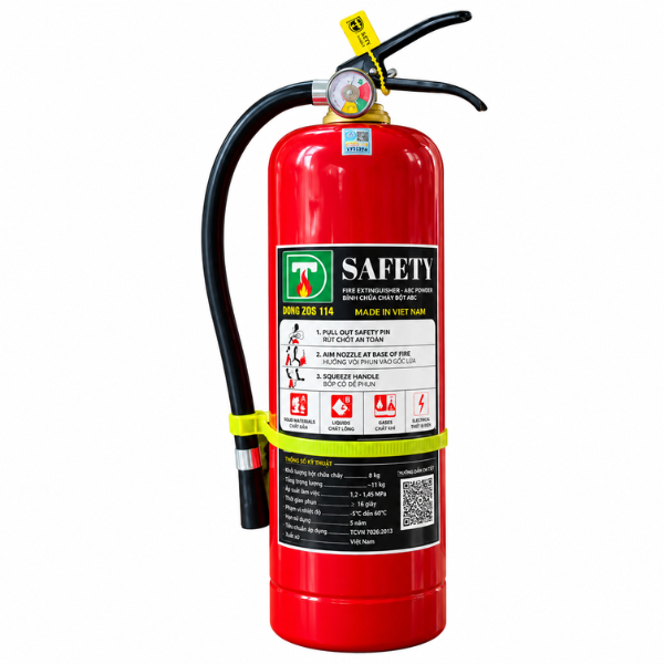 Bình chữa cháy bột ABC 8kg DTT Safety