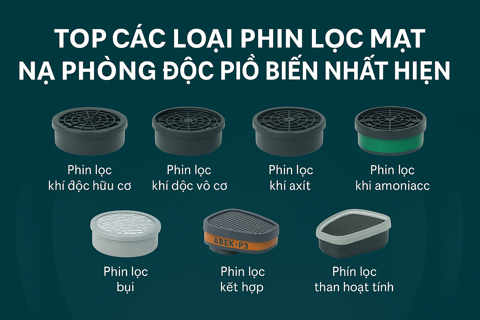 Top 7 loại phin lọc mặt nạ phòng độc phổ biến nhất hiện nay