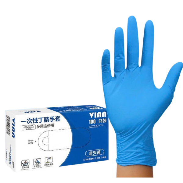 Găng tay nitrile dùng 1 lần màu xanh WALDB