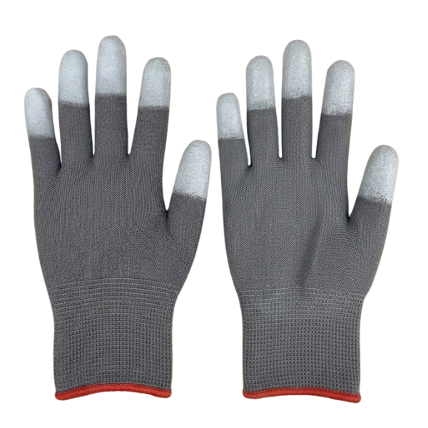 Găng tay sợi xám ngón tay phủ PU