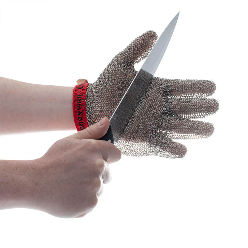 Găng tay chống cắt cấu tạo từ mắt lưới kim loại