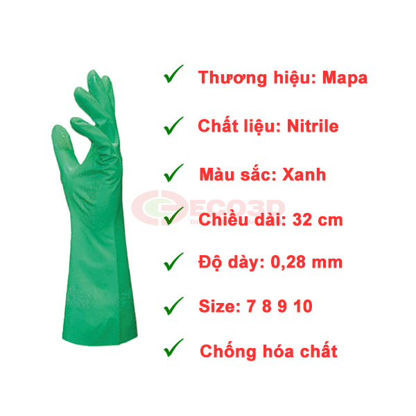 găng tay chống hóa chất mapa ultranitril 487