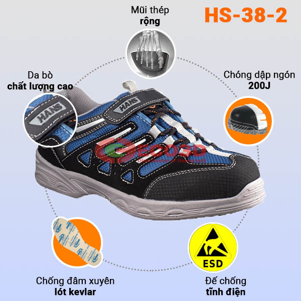 Giày bảo hộ HS-38-2 có những tính năng gì?