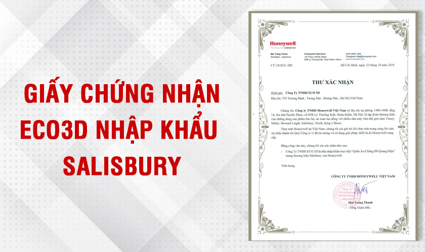 Chứng nhận nhà phân phối Salisbury