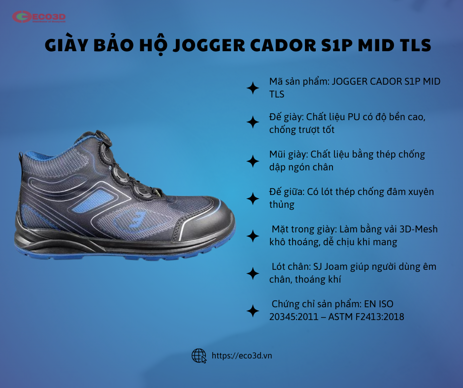 Giày bảo hộ Jogger Cador S1P mid TLS