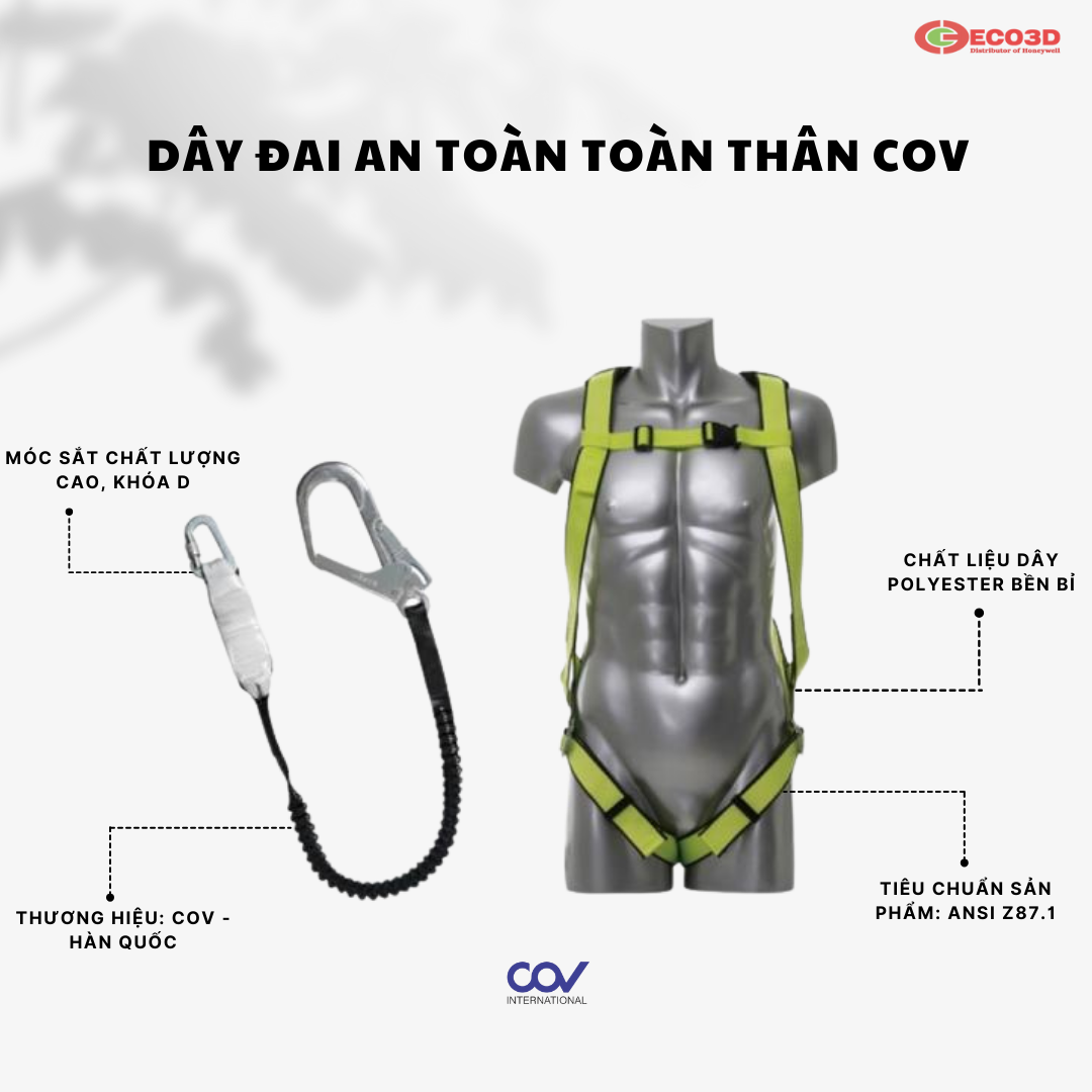 Dây đai an toàn toàn thân COV móc sắt