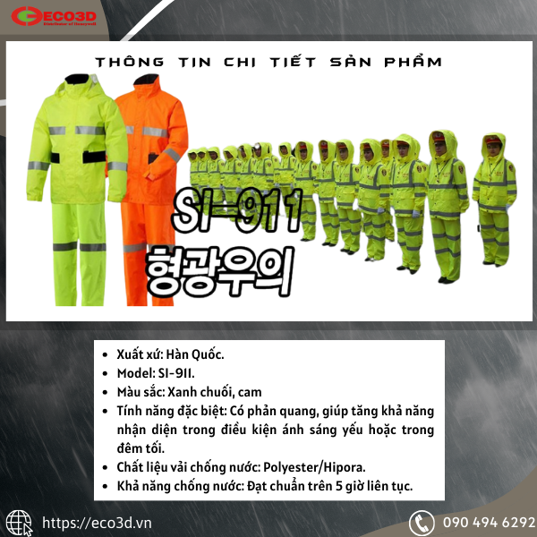 Bộ quấn áo mưa Hàn Quốc SI-911
