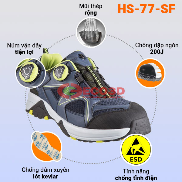 Giày bảo hộ chống tĩnh điện Hans HS-77-SF