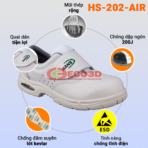 Giày bảo hộ phòng sạch Hans HS-202-Air