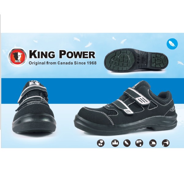 Giày King Power O-213 thấp cổ, màu đen, đế TPU, mũi composite